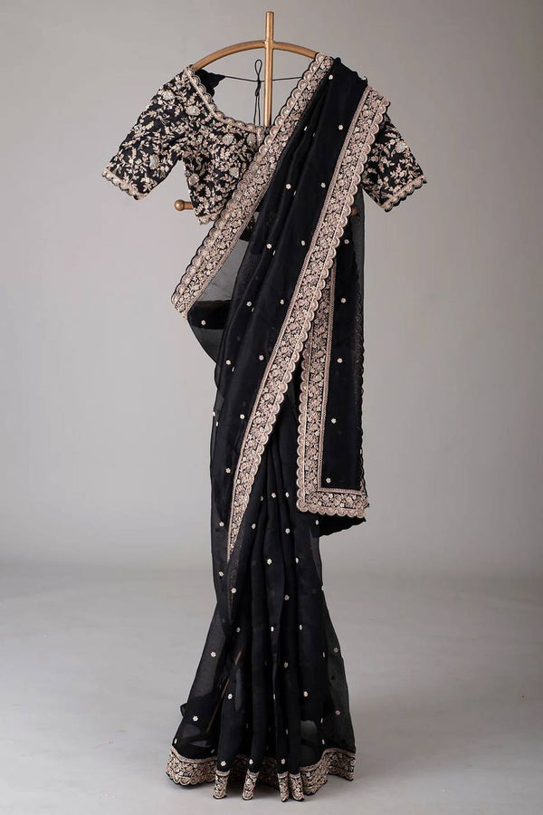 Shimmering in Black Grace Saree