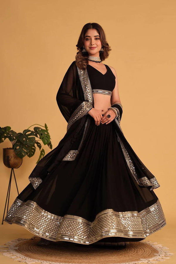 Black Colored Traditional Lehenga Choli