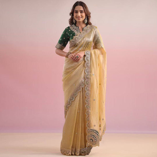 Golden Grace Traditional Elegance Redefined Saree