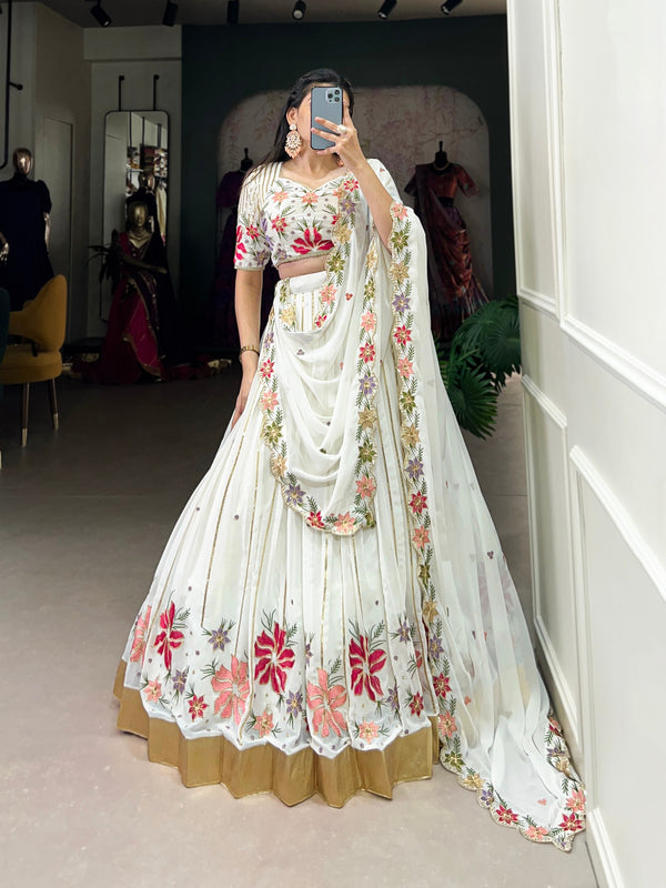 Aaradhya White Color Georgette Lehenga Choli