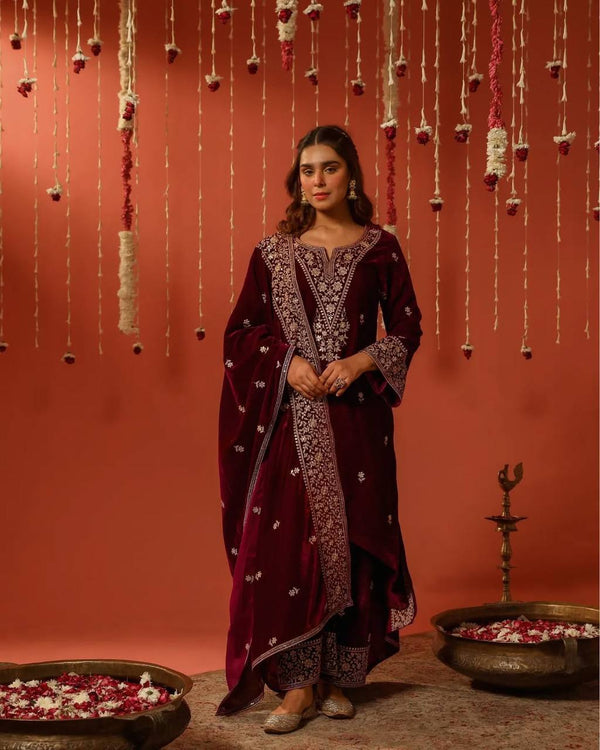 Kavya Timeless Velvet Ensemble Suit Set