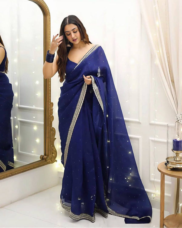 Enchanting Blue Elegance Saree